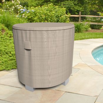 Picture of Round Bar Table Covers - Signature Tan Tweed