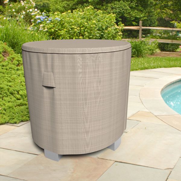 Picture of Round Bar Table Covers - Signature Tan Tweed
