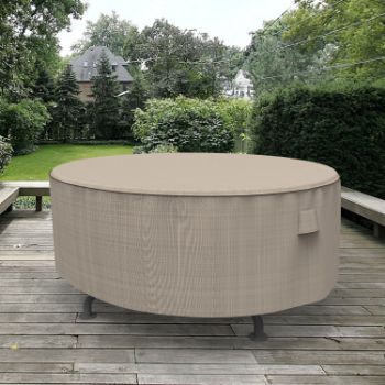 Picture of Round Table Covers 60 in Diameter - Signature Tan Tweed