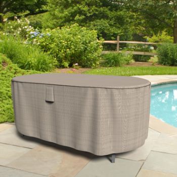 Picture of Oval Table Covers 60 in Long - Signature Tan Tweed