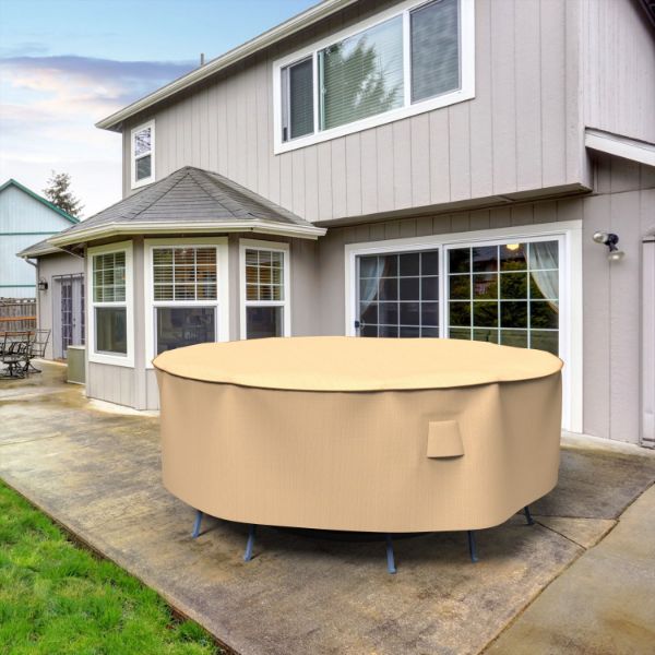 Picture of Medium Round Table and Chairs Combo Covers - Signature Tan