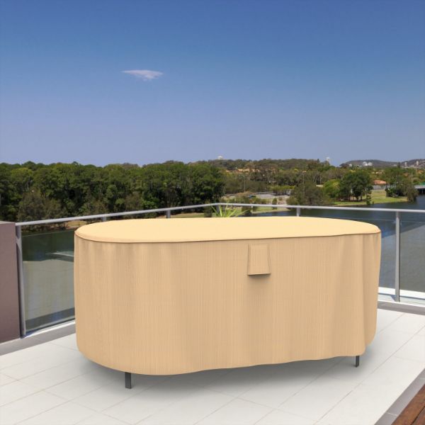 Picture of Oval Table Covers 60 in Long - Signature Tan