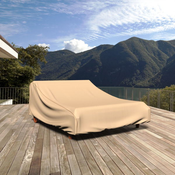 Picture of Outdoor Double Chaise Lounge Cover - Select Tan