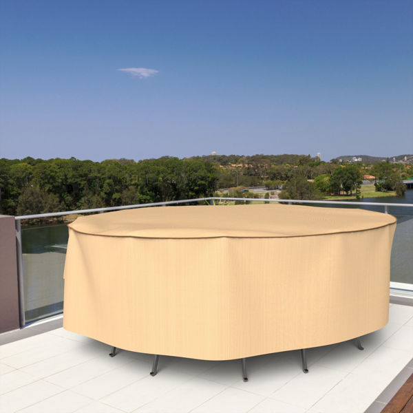 Picture of Small Oval Table and Chairs Combo Covers - Select Tan
