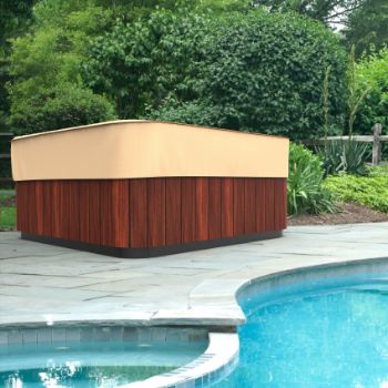 Picture of 94 in Wide Square Hot Tub Covers Cap - Signature Tan