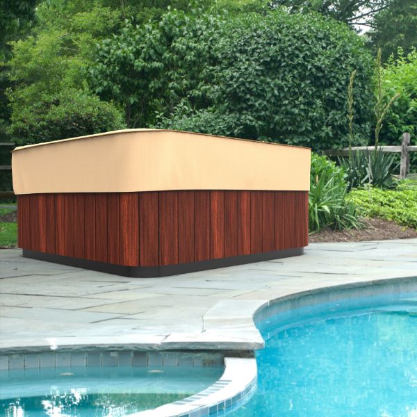 Picture of 94 in Wide Square Hot Tub Covers Cap - Signature Tan