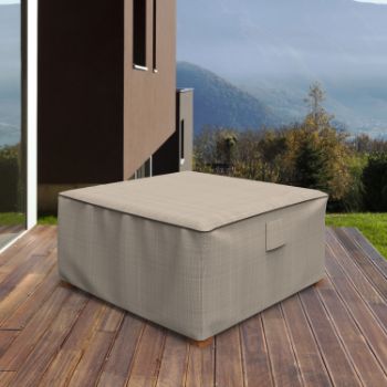 Picture of 36" Square Outdoor Side Table/Ottoman Cover - Signature Tan Tweed